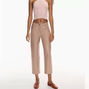 Aritzia Cropped Melina Pants Grey Taupe